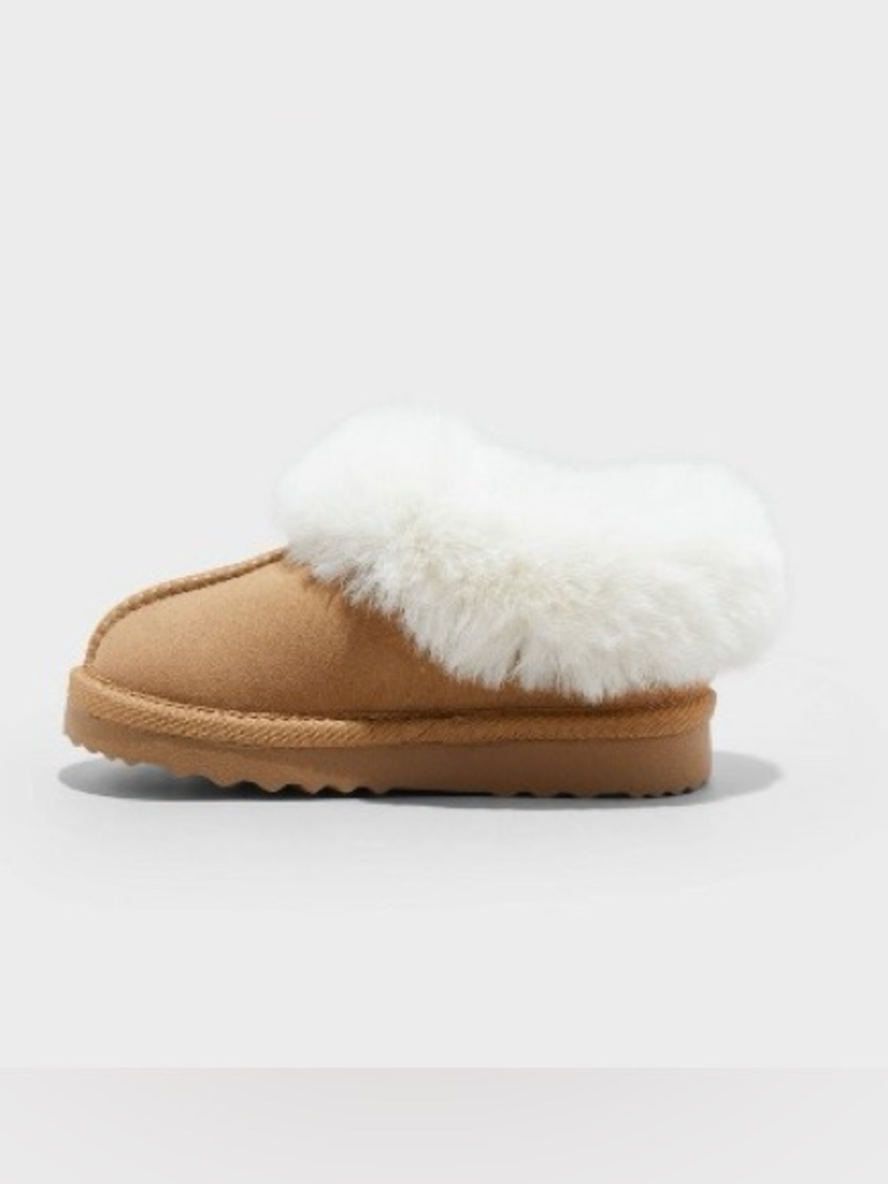 Kids Faux-Fur Lined Slip-On Slippers in Chestnut Various Sizes